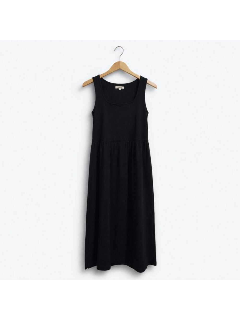 Madewell Knit Tank Midi Dress Women’s Small True Black Mixed Media Cotton EUC - Picture 12 of 16